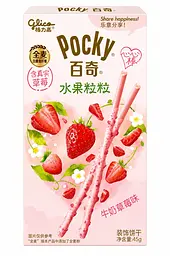 Палички Pocky Milk Strawberry з полуничними шматочками 45 г