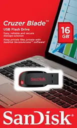 USB Flash SanDisk USB Cruzer Blade 16Gb Black Red - мініатюра 4