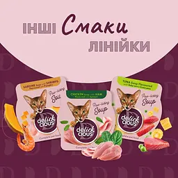 Суп для котів Delickcious з курки з томатами та шпинатом 80 г - мініатюра 8