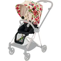 Люлька Cybex Mios Lux R Spring blossom light + Комплект текстилю Cybex Mios Spring blossom light + Шасі для коляски Cybex Mios LS RBA Chrome Black - мініатюра 7