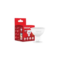 Лампочка Vestum MR16 3W 3000K 220V GU5.3 (1-VS-1502) - мініатюра 2