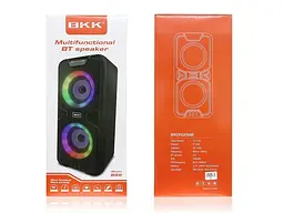 Портативна колонка BKK B86 Акустична система 20 Вт 2 x 4" RGB підсвічування 3000 мАг TF Card Чорний - мініатюра 7