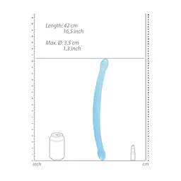 Двосторонній фаломітатор RealRock Crystal Clear, 42 см (блакитний) - мініатюра 2