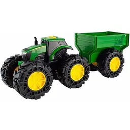 Машинка Трактор John Deere Kids Monster Treads із причепом і великими колесами (47353)