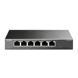 Комутатор TP-LINK TL-SF1006P, Black, 6-портовий, 10/100 Мбіт/с, 4xPoE+, IEEE 802.3af/at