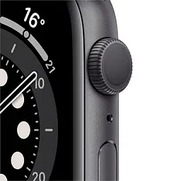 Смарт-годинник Apple Watch Series 6 GPS 44 mm Space Gray Aluminium Case with Black Sport Band - Regular Model A2292 (Grade C) Seller Refurbished - мініатюра 2