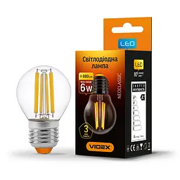 LED-лампа Videx Filament G45F 6W E27 4100K (25799-000)