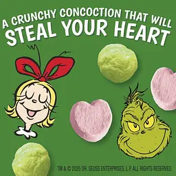 Сухий сніданок The Grinch Cereal Sweetened Vanilla Corn Puffs з маршмеллоу 447г - мініатюра 3