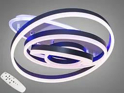 Стельова світлодіодна люстра кільця Diasha 7005/4BK LED 3color dimmer