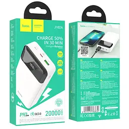 Універсальна зарядна батарея Hoco J102A 20000mAh Cool figure PD20W+QC3.0 (Білий) - мініатюра 5