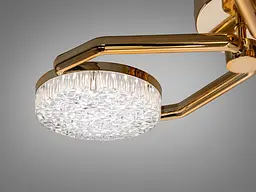 Стельова LED люстра Diasha 9358/3GD золота з димером і пультом 52 см - мініатюра 3