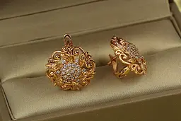 Сережки Xuping Jewelry Окамі 1,7 см золотисті - мініатюра 2