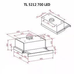 Витяжка телескопічна Perfelli TL 5212 BL 700 LED - мініатюра 12
