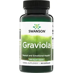 Листя гравіоли Swanson Graviola 530 mg 60 капсул