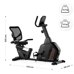 Горизонтальний велотренажер Gymtek XBR5000 магнітний чорний - мініатюра 8