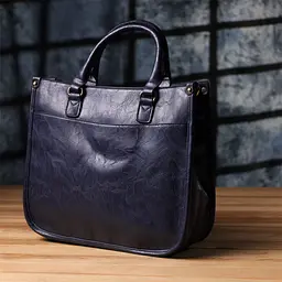 Ділова жіноча сумка з екошкіри Vintage s_15132 синя - мініатюра 8