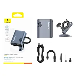 Автомобільний насос Baseus PrimeTrip Series Portable Bike Pump Cosmic Black (C11169000121-00) - мініатюра 3