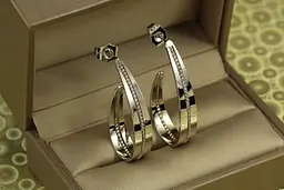 Сережки кільця Xuping Jewelry Пробір 3,5 см сріблясті
