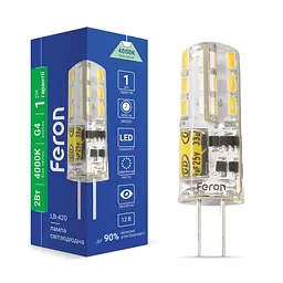 Лампа свiтлодiодна Feron LB-420 AC/DC 12V 2 Вт 24 leds G4 4000K (25448)