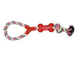 Жувальна іграшка для собак Derby Dog Rope Toy with TPR Bone