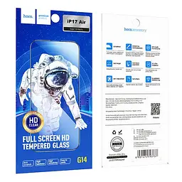 Захисне скло Hoco Guardian shield series full screen HD tempered glass set for iP17 Air (G14) Black