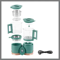 Блендер-пароварка Babymoov Nutribaby Glass зелений (A001132) - мініатюра 4