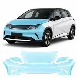 Антигравійна захисна бронеплівка за лекалами для BYD Dolphin I 2021-2024 - передня частина авто (капот бампер крила))