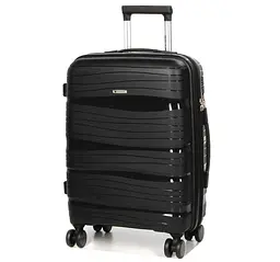 Валіза маленька S поліпропілен Worldline Airtex 283 56×33×22см 52л Чорний