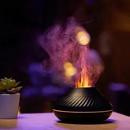 Ароматичний дифузор ефірних олій з RGB-підсвічуванням і імітацією полум’я • Зволожувач повітря з ефектом вогню 130 мл - мініатюра 4