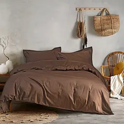 Постільна білизна сатин Lotus Home - Dakota Modern шоколадний полуторний - мініатюра 2