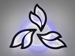 Люстра стельова LED Diasha 2455/3BK, 55W, 3200K-6500K, чорний акрил, сучасний стиль, з пультом, диммер - мініатюра 2