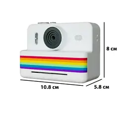 Дитяча цифрова фотокамера RAINBOW 2,8" миттєвий друк з термопринтером 1500 мАч Білий - мініатюра 4