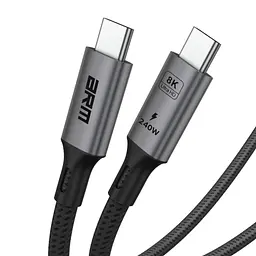 Дата кабель USB-C to USB-C 1.0m USB4 40Gbps 240W 8K60Hz black Armorstandart (ARM81921) - мініатюра 4
