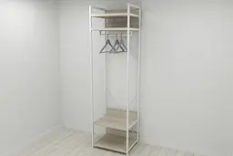 Шафа Гардероб Уні секція 2 серії Конект Ferrum-decor 220x60x50см Білий метал ДСП Дуб Сонома 32 мм (FRD-104545) - мініатюра 7