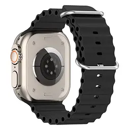 Силіконовий ремінець на смарт-годинник для Apple Watch 38,40,41,42 mm, Ocean Band, black, зі зручною застібкою, для годинника епл вотч, спортивний, ArmorStandart (ARM74233) - мініатюра 3