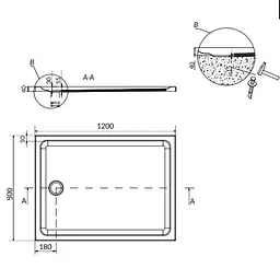 Душовий піддон Cersanit Tako 120x90 S204-020 - мініатюра 2