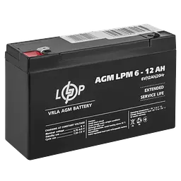 Акумулятор AGM LogicPower LPM 6 V - 12 Ah (LP4159) - мініатюра 3