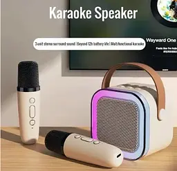 Дитячий набір Караоке Два Бездротових мікрофони + Колонка RGB підсвічування Bluetooth - мініатюра 4