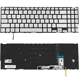 Клавіатура для ноутбука ASUS (UX534 series) ukr, silver, без фрейма, підсвічування клавіш (оригінал)