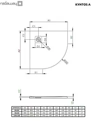 Душовий піддон Radaway Kyntos A 100x100 колір цемент HKA100100-74 - мініатюра 2