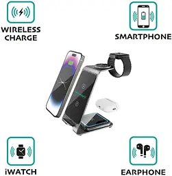 Магнітна бездротова зарядна станція 3-в-1 для iPhone, Apple Watch та AirPods - мініатюра 7