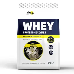 Протеїн Whey Protein + Enzymes, 900 грам Ваніль із вершками FitWin fit0013346 - мініатюра 1
