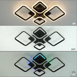 Смарт люстра з колонкою керована світлодіодна OVAL RGB MUSIC 5S 85 Вт 725x460x80 мм Чорна ESLLSE - мініатюра 3
