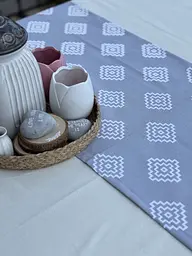 Ранер доріжка Ecotton DUCK 45x170 см для обіднього столу водовідштовхувальна сірого кольору геометрія (25147)