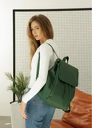 Жіночий рюкзак Sambag Loft LZN зелений 38 х 28 х 18 см (22400007)