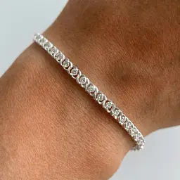 Срібний браслет Арабський Бісмарк з фіанітами (2042) 17.5 - мініатюра 2