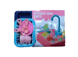 Мийка 388-5 тече вода, посуд та продукти в наборі, на батарейках (6984809400374) Темно-синій - мініатюра 2