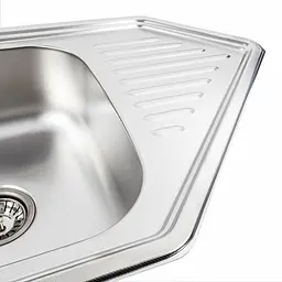 Кухонна мийка з нержавіючої сталі Platinum 9550В декор (0,8/180 мм), R, Decor - мініатюра 12
