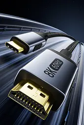 Кабель-перехідник Digital ZX145 USB Type-C - HDMI 8K 60Hz 2 м Чорний (HDMIC8K-2m) - мініатюра 5