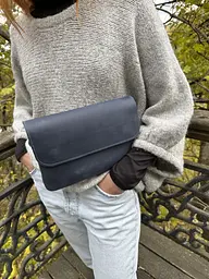 Жіноча шкіряна сумка клатч GS синя (кл 001 син) 250